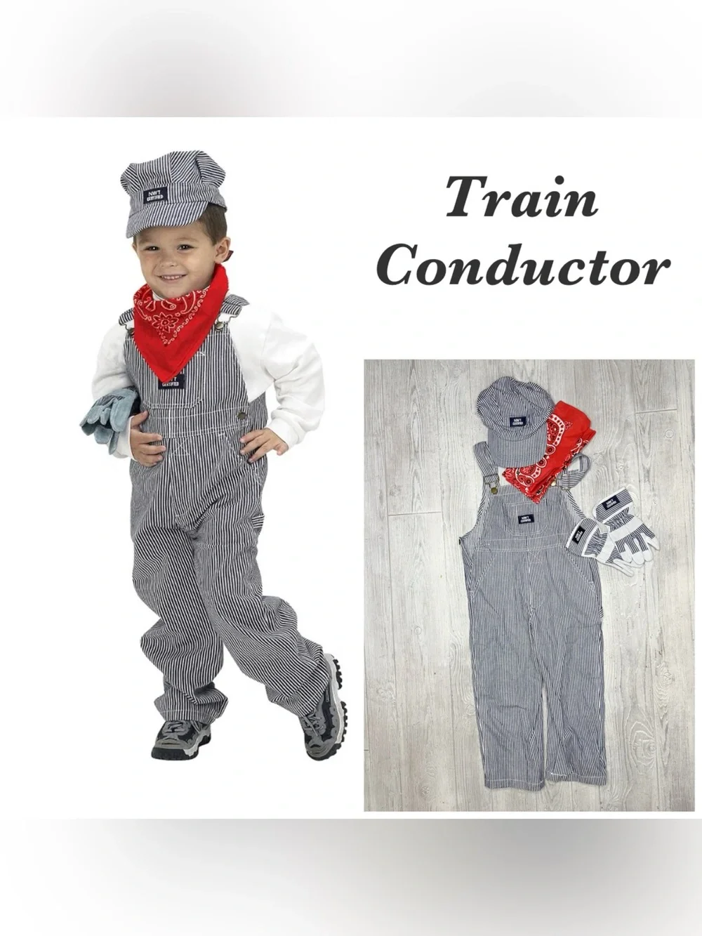 Aeromax Jr. Train Engineer Suit with cap and accessories 6/8 Halloween costume